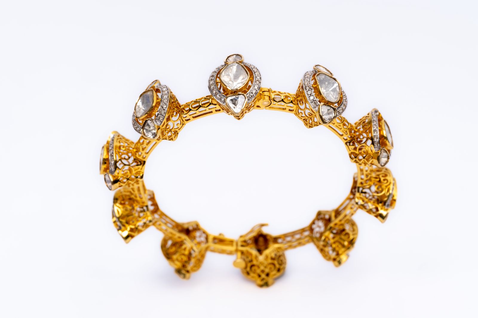 Exquisite Polki Open Setting Bangle