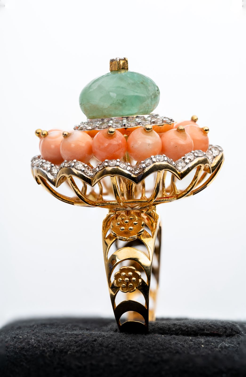 Oceanic Opulence Coral Cocktail Ring