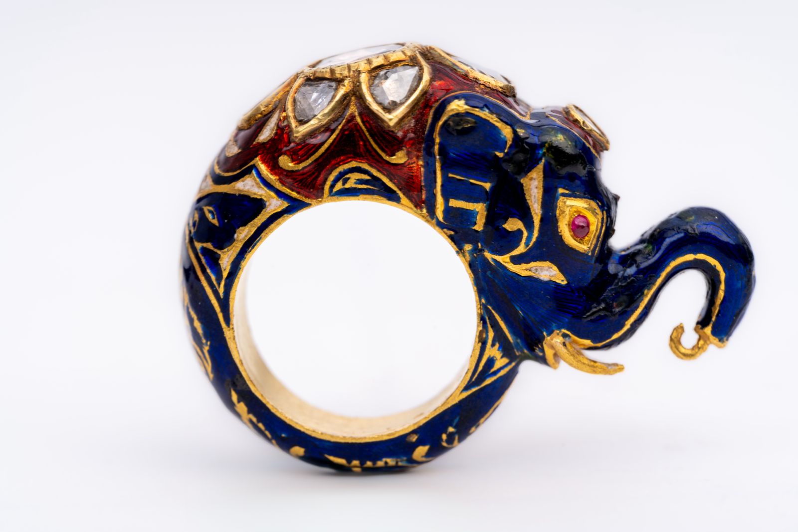 Majestic Elephant Jadau Ring