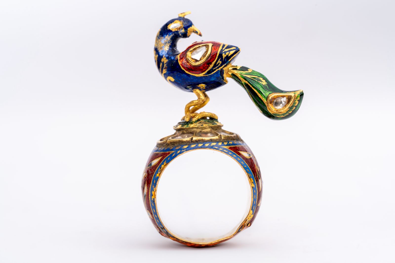 Regal Peacock Jadau Ring